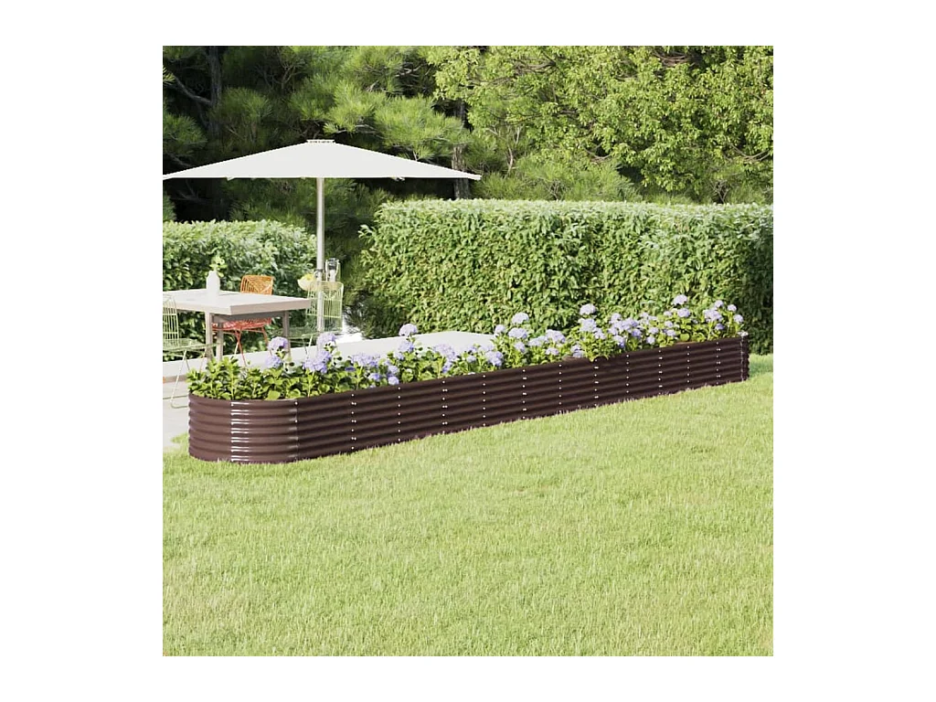 Letto Giardino Acciaio Verniciato a Polvere 512x80x36cm Marrone