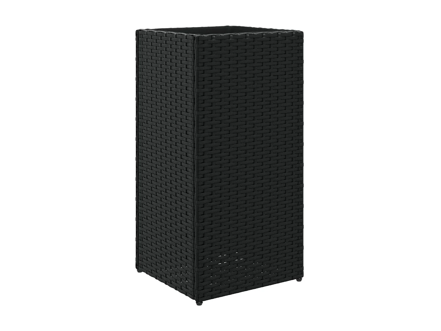 Vaso/floreira de jardim 30x30x60 cm vime PE preto