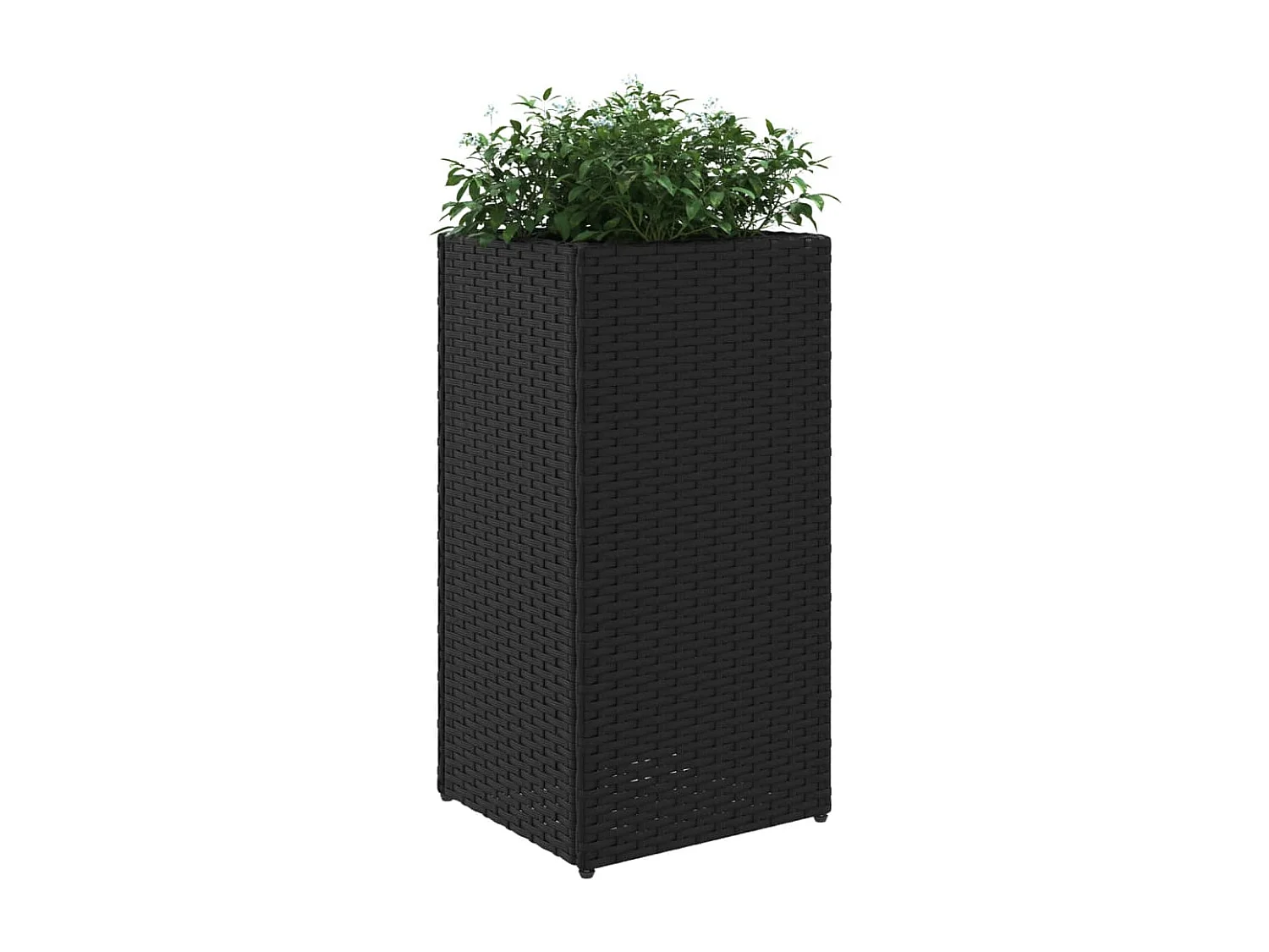 Vaso/floreira de jardim 30x30x60 cm vime PE preto