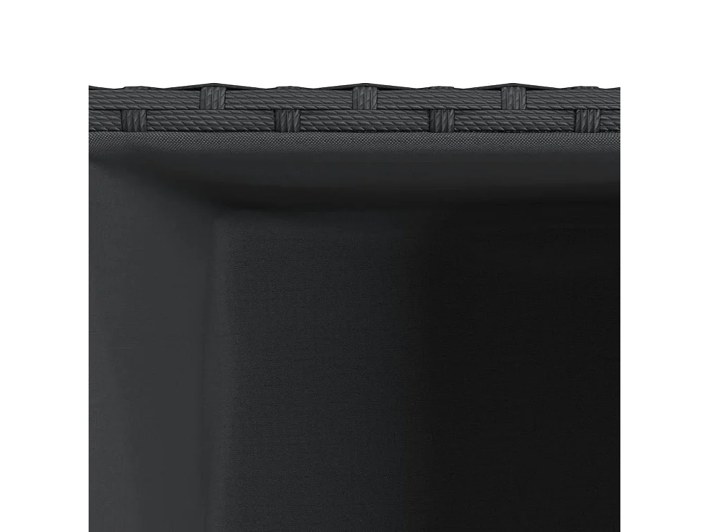 Vaso/floreira de jardim 30x30x60 cm vime PE preto