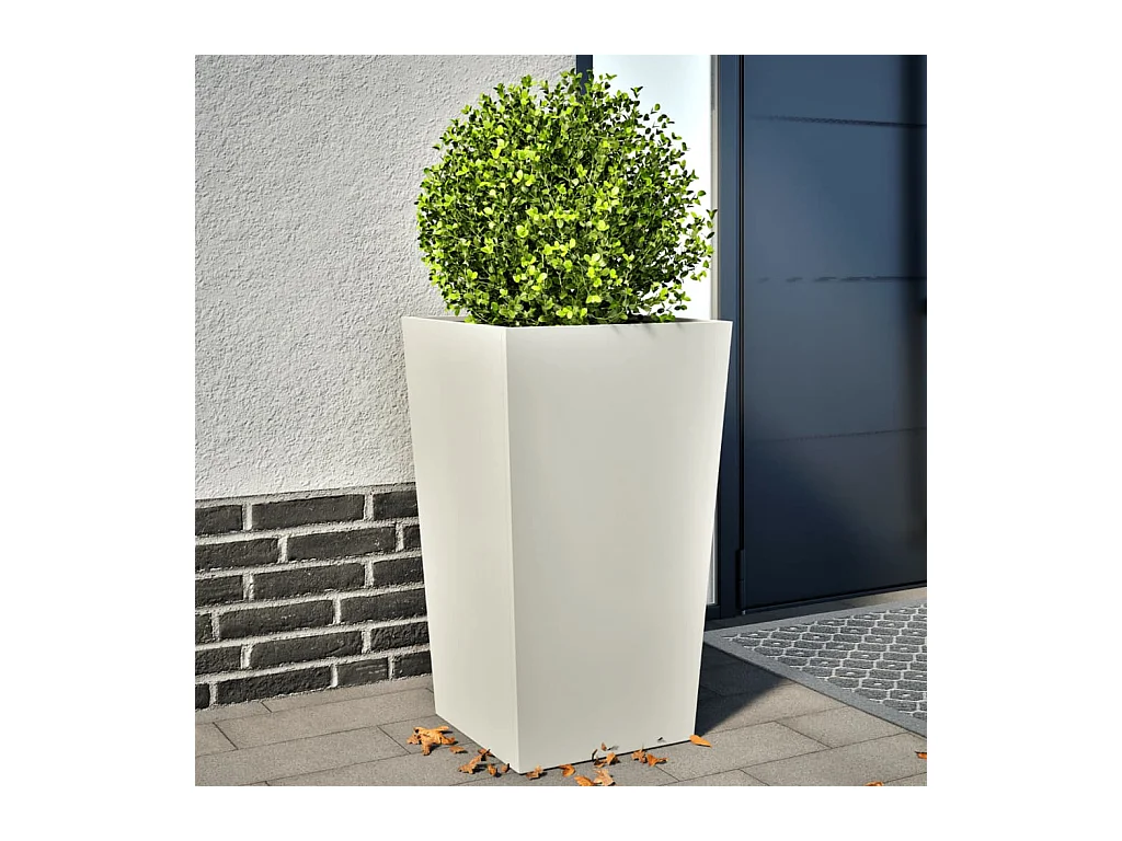Plantenbakken 2 st 45x45x75 cm staal wit