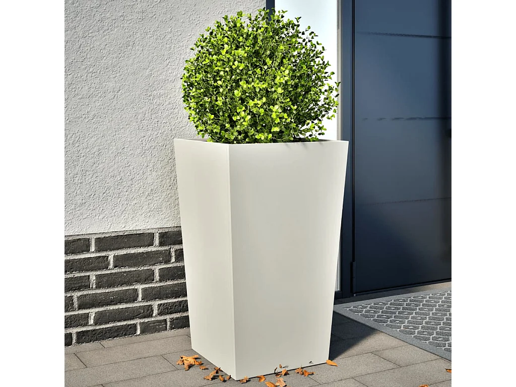 Jardinières 2 pcs blanc 45x45x75 cm acier