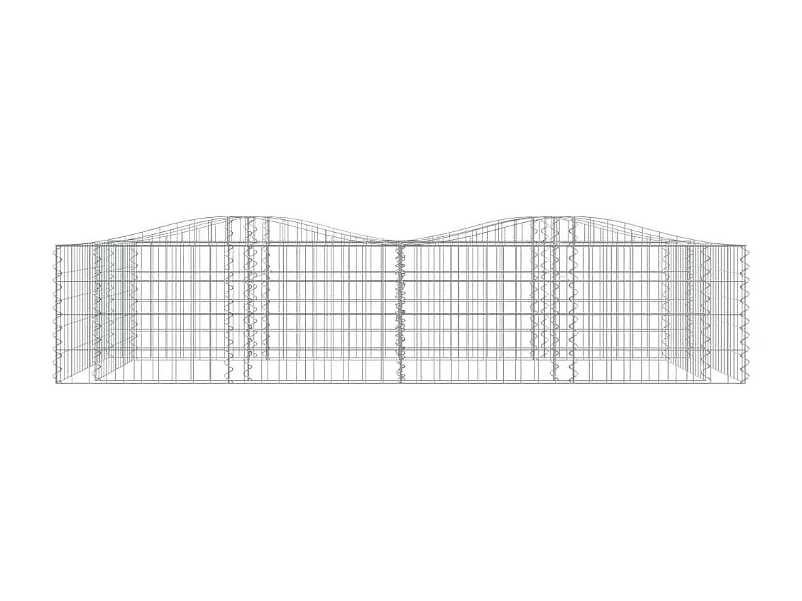 Canteiro elevado gabião arqueado 200x100x50cm ferro galvanizado