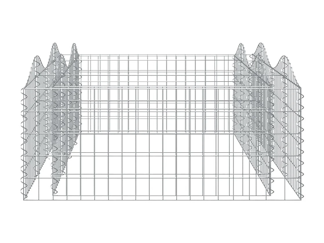 Canteiro elevado gabião arqueado 200x100x50cm ferro galvanizado