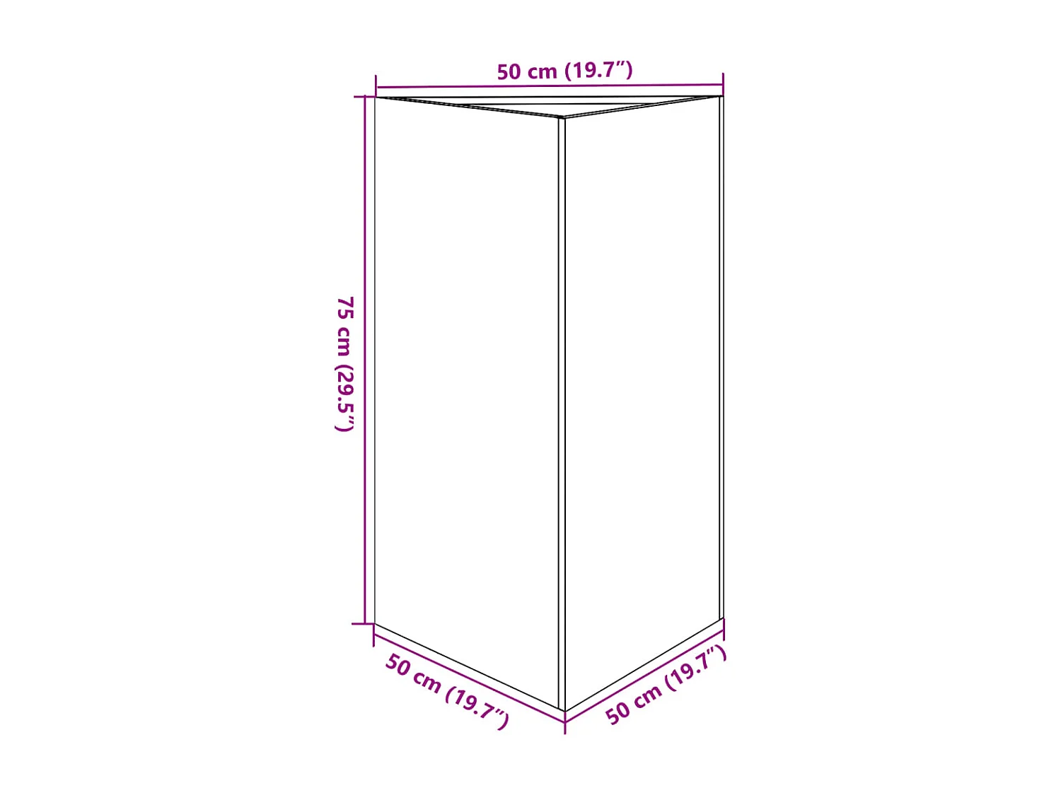Jardinière anthracite triangulaire 50x43x75 cm acier