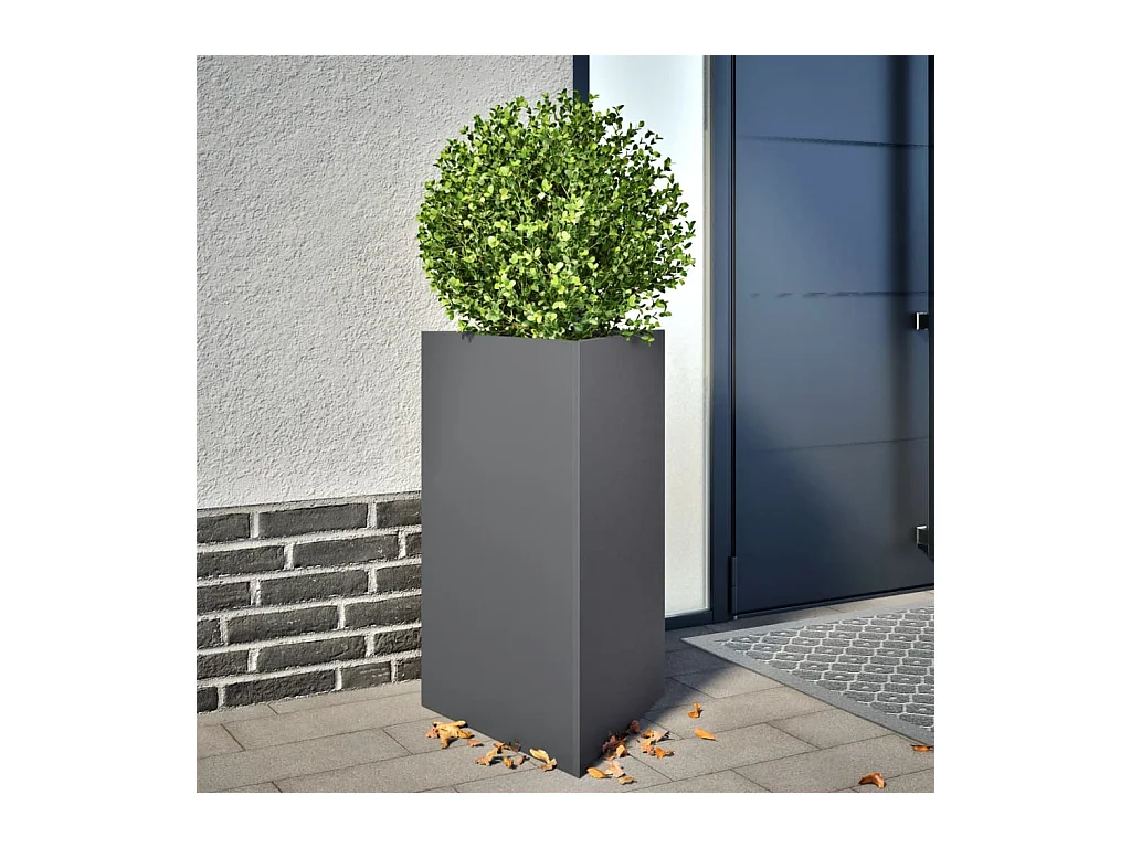 Pflanzkübel Anthrazit Dreieckig 50x43x75 cm Stahl