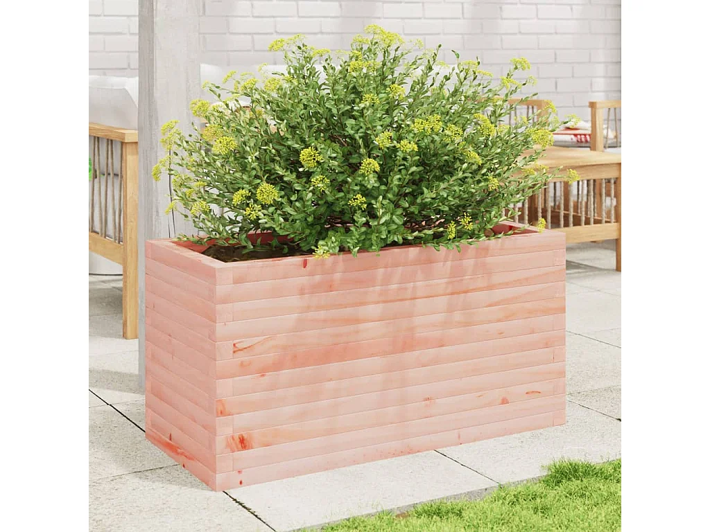 Vaso/floreira de jardim 90x40x45,5 cm madeira de douglas maciça