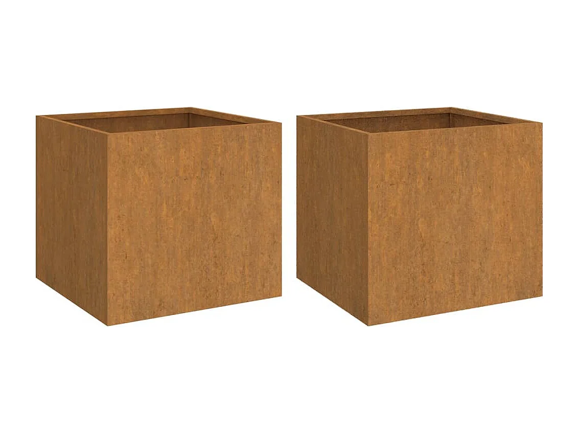 Vasos/floreiras 2 pcs 49x47x46 cm aço corten