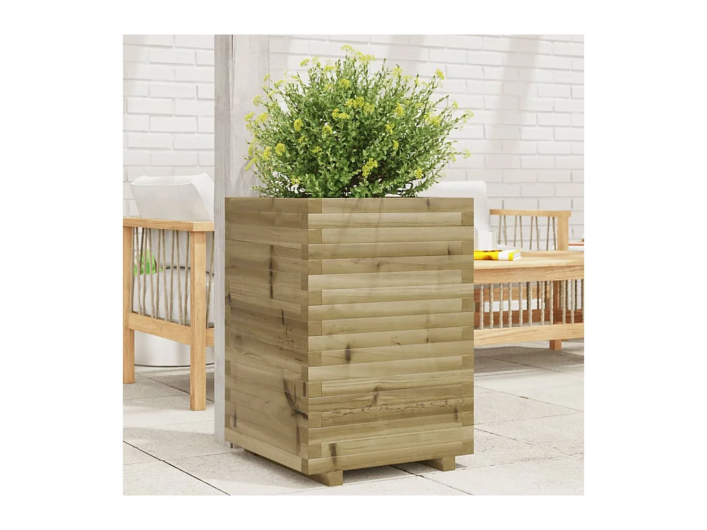 Jardinière 50x50x72 cm bois de pin imprégné