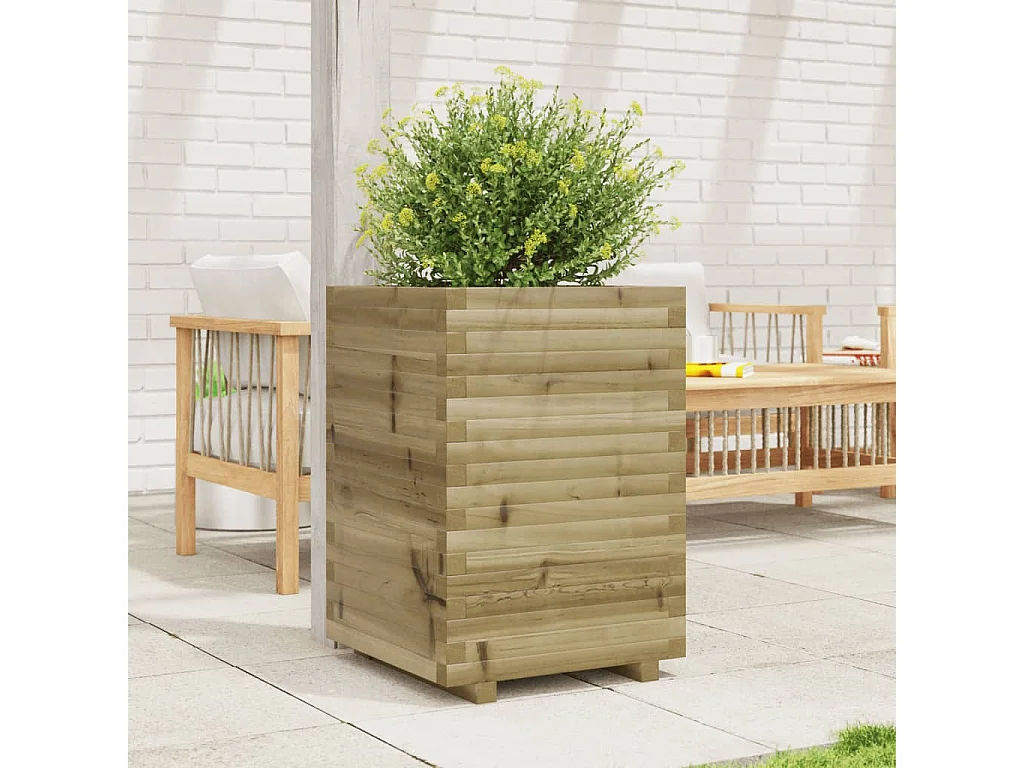 Jardinière 50x50x72 cm bois de pin imprégné