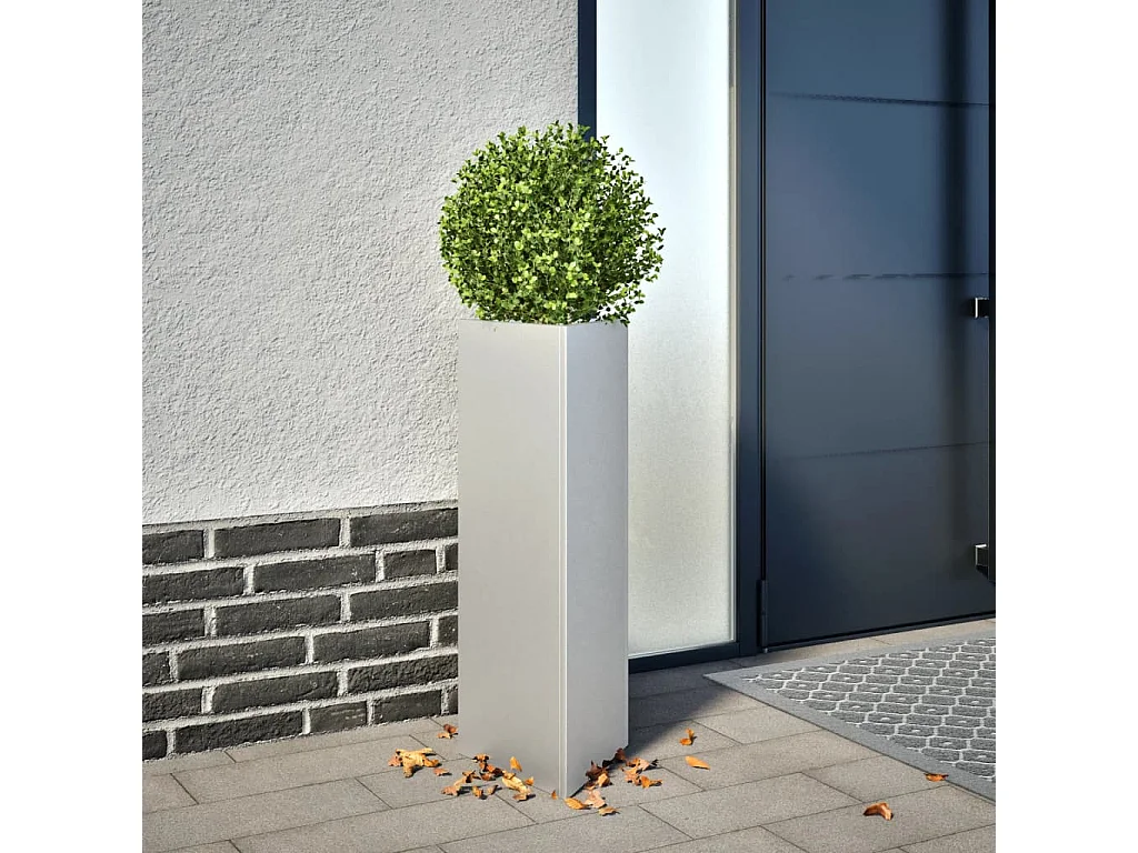 Vaso/floreira de jardim triangular 30x26x75 cm aço galvanizado