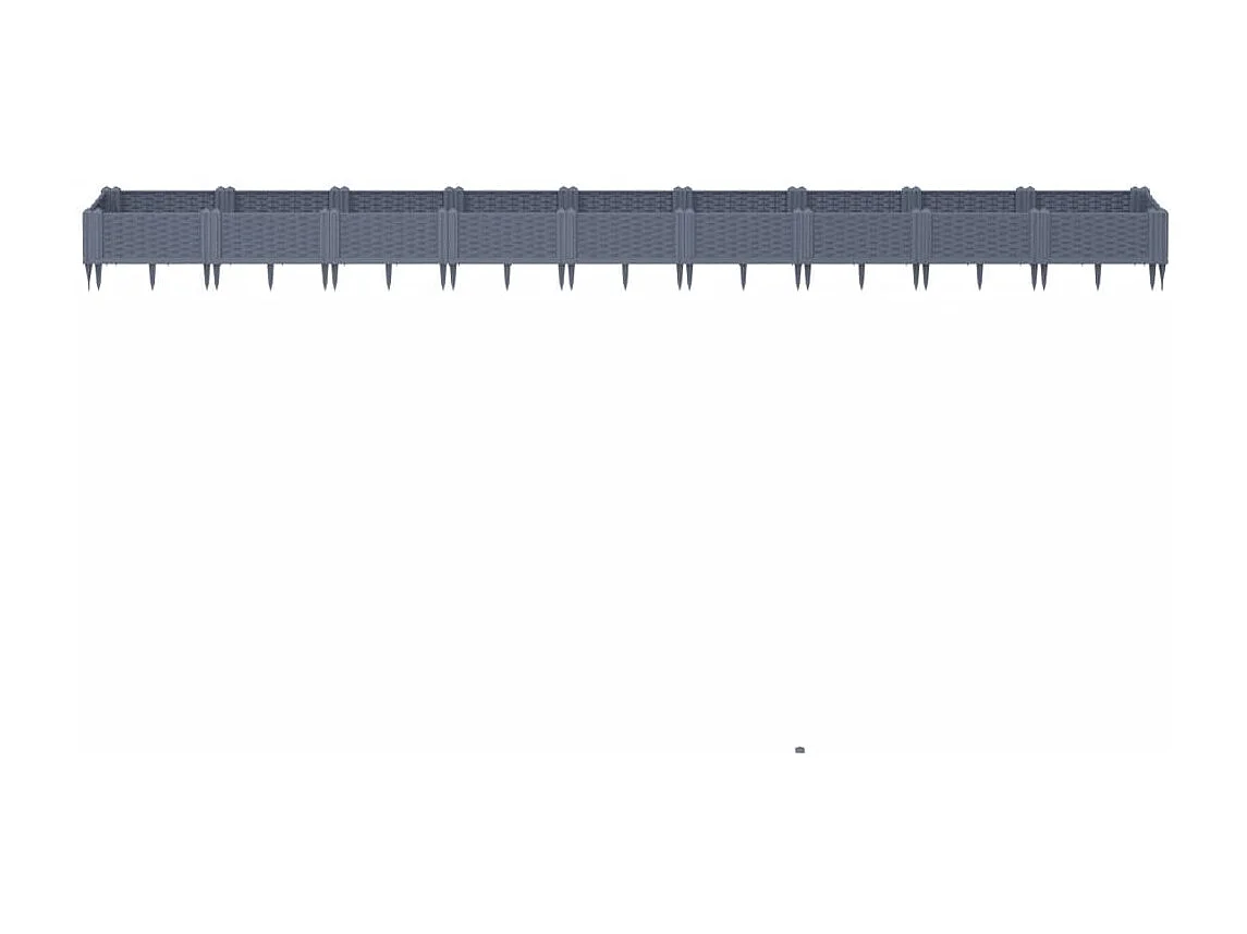 Fioriera Giardino Picchetti Grigio Blu 362,5x42,5x28,5 cm PP