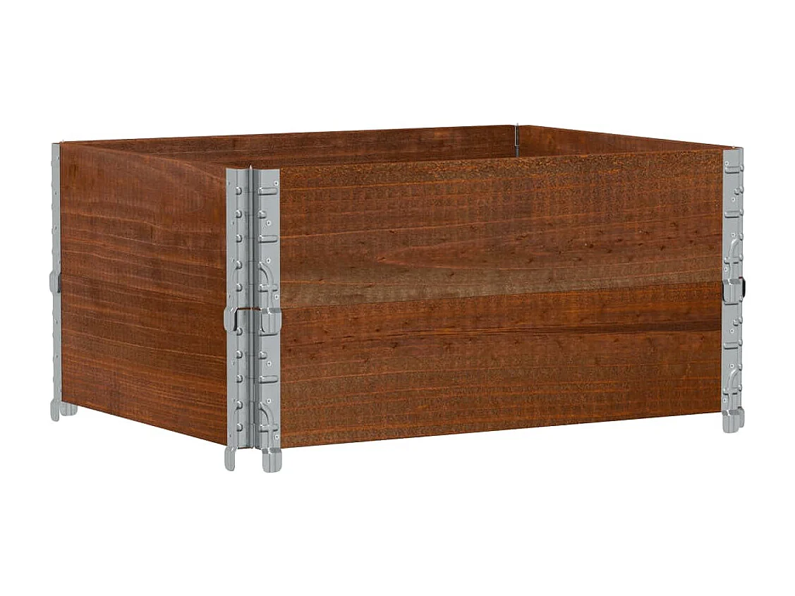 Jardinera de madera maciza de pino marrón 80x60 cm