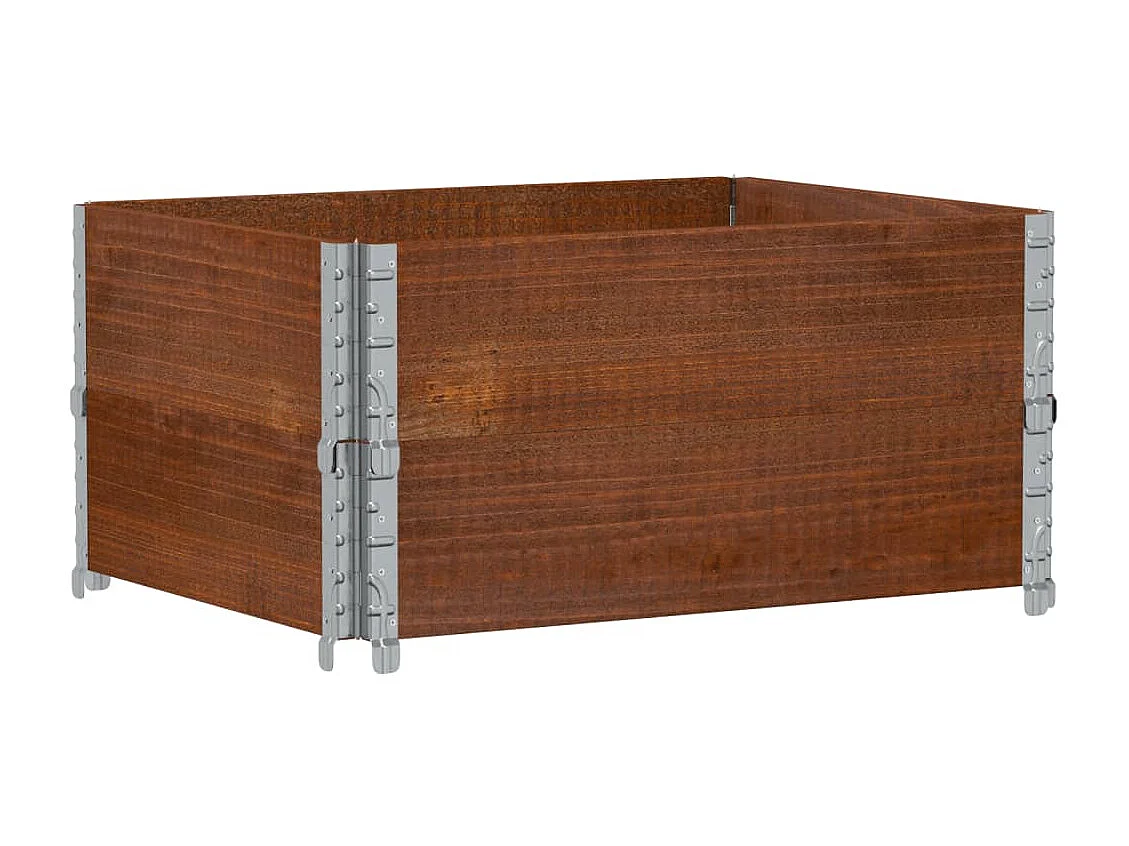 Jardinera de madera maciza de pino marrón 80x60 cm