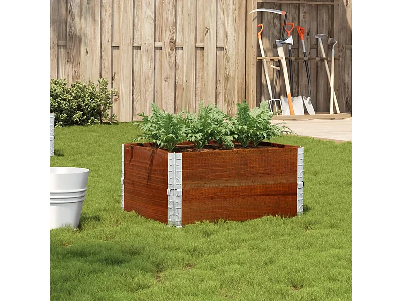 Jardinière marron 80x60 cm bois massif de pin