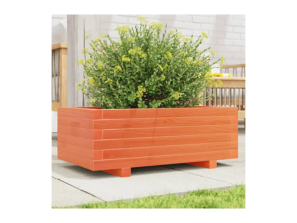 Fioriera Giardino Marrone Cera 70x40x26,5cm Legno Massello Pino
