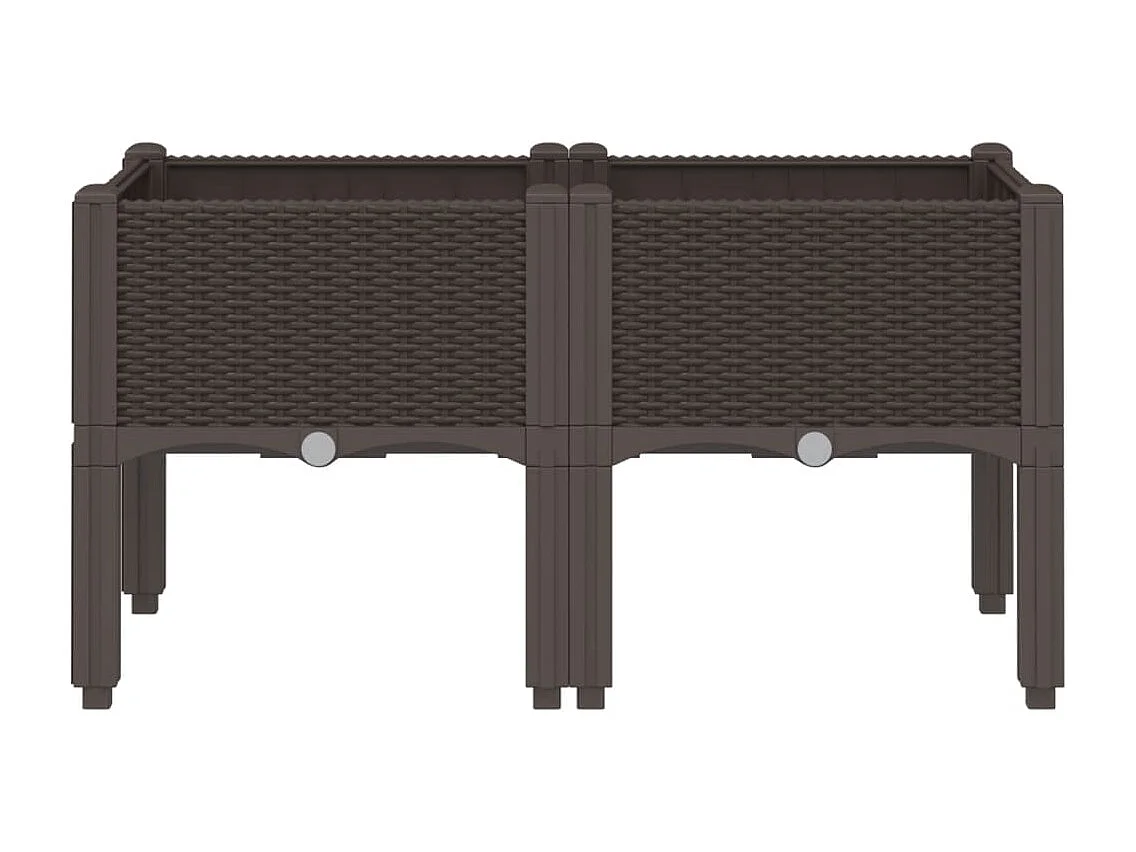Pflanzkasten mit Beinen Braun 80x40x42 cm PP
