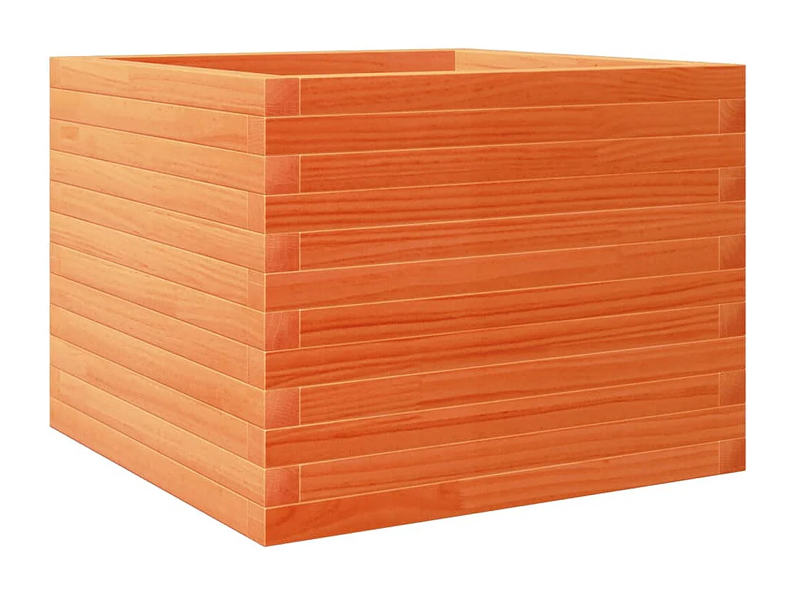 Fioriera Giardino Marrone Cera 60x60x45,5cm Legno Massello Pino