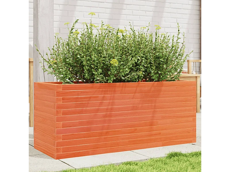 Vaso/floreira de jardim 110x40x45,5 pinho maciço castanho mel