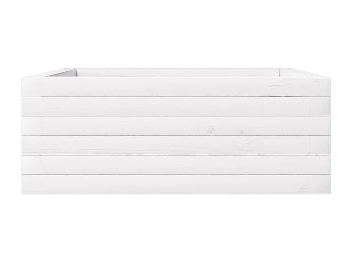 Jardinière blanc 60x60x23 cm bois de pin massif