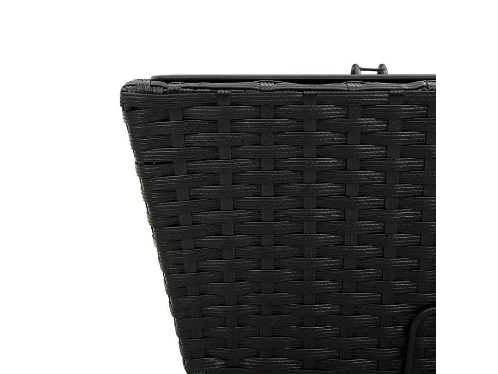 Jardinières avec crochets 2 pcs noir résine tressée