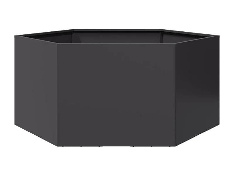 Jardinière noir hexagone 104x90x45 cm acier