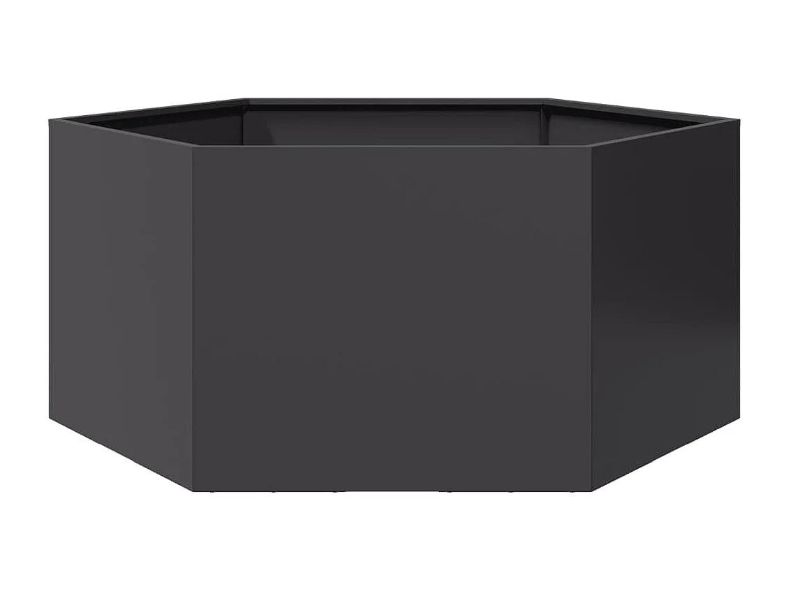 Jardinière noir hexagone 104x90x45 cm acier