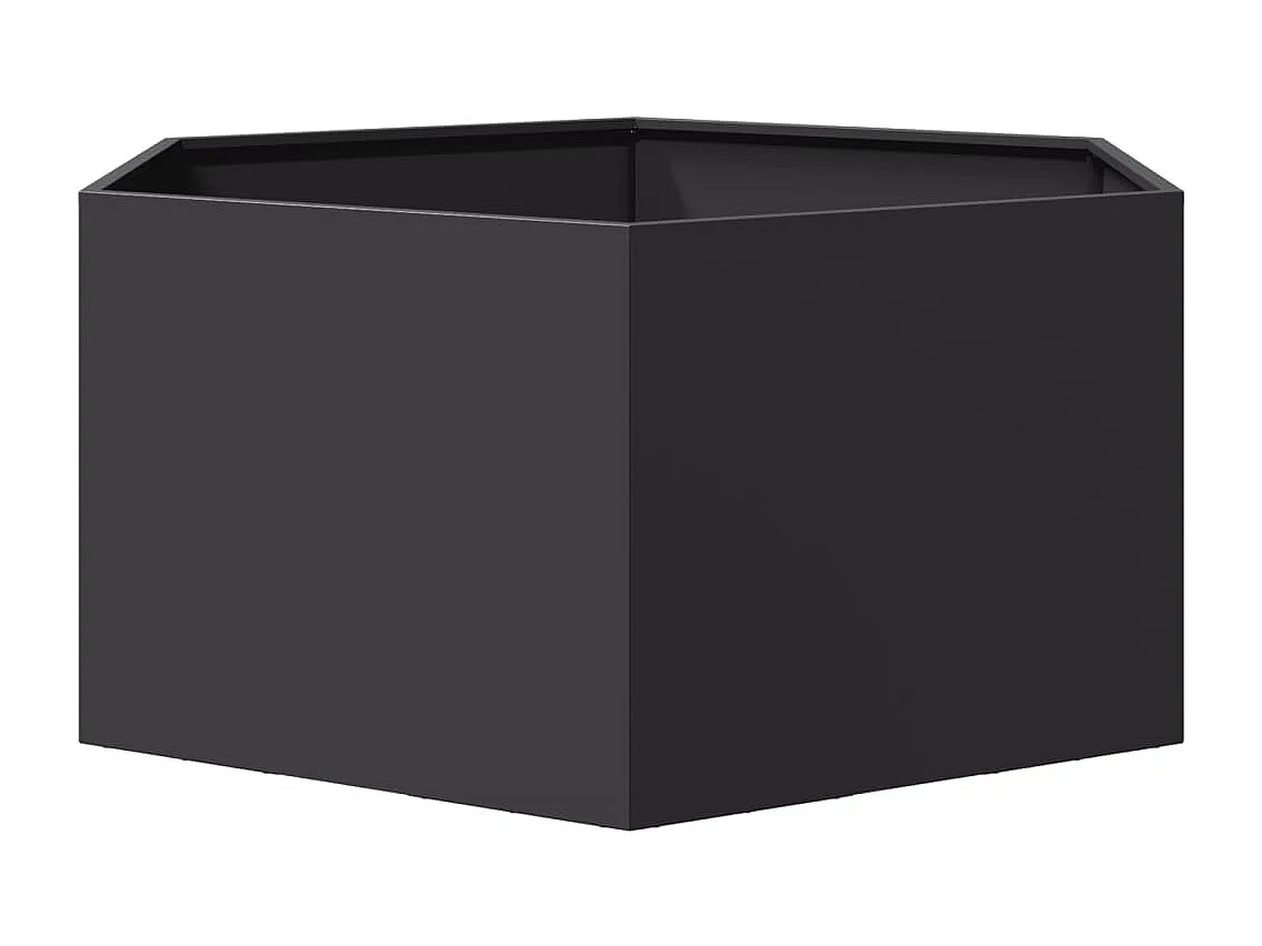 Jardinière noir hexagone 104x90x45 cm acier