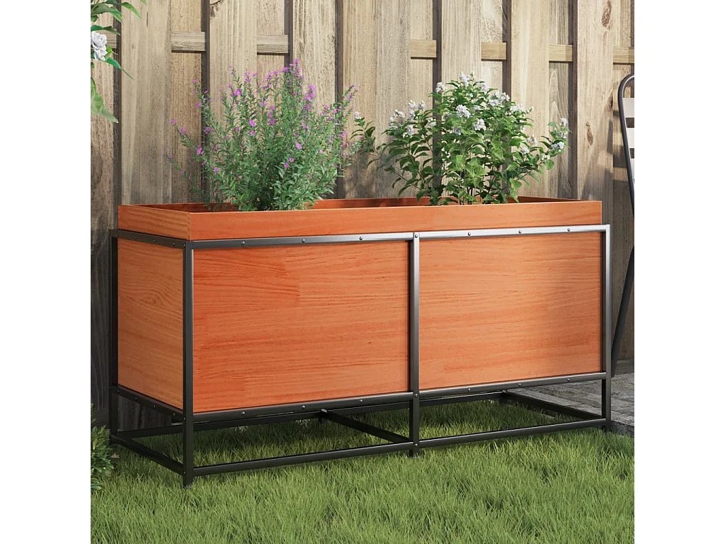 Pflanzkübel Wachsbraun 100x40x50 cm Massivholz Kiefer