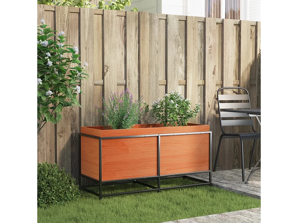 Pflanzkübel Wachsbraun 100x40x50 cm Massivholz Kiefer