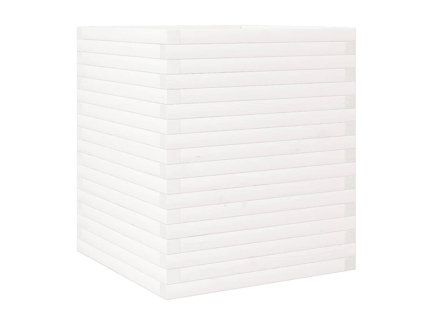 Jardinière blanc 60x60x68,5 cm bois de pin massif