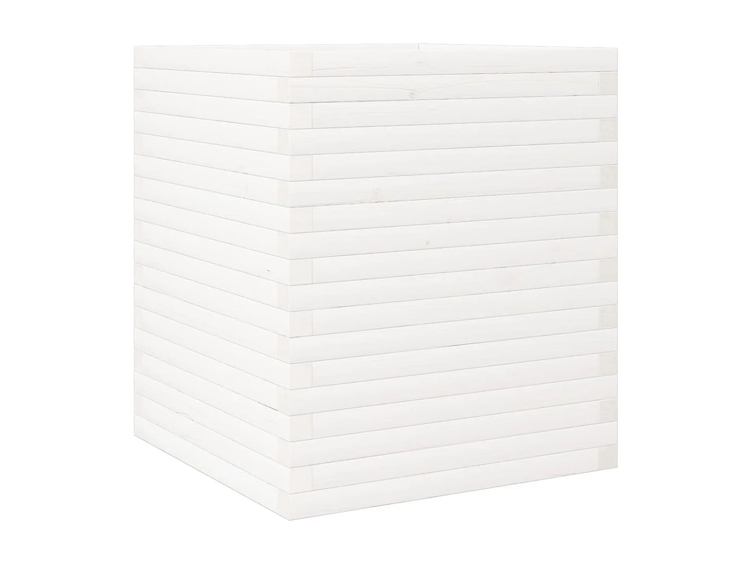 Jardinière blanc 60x60x68,5 cm bois de pin massif