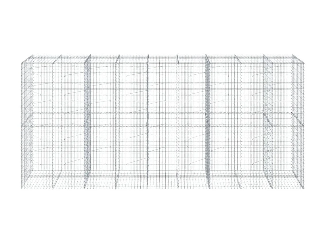 Cesto Gabbione con Copertura 450x100x200 cm in Ferro Zincato