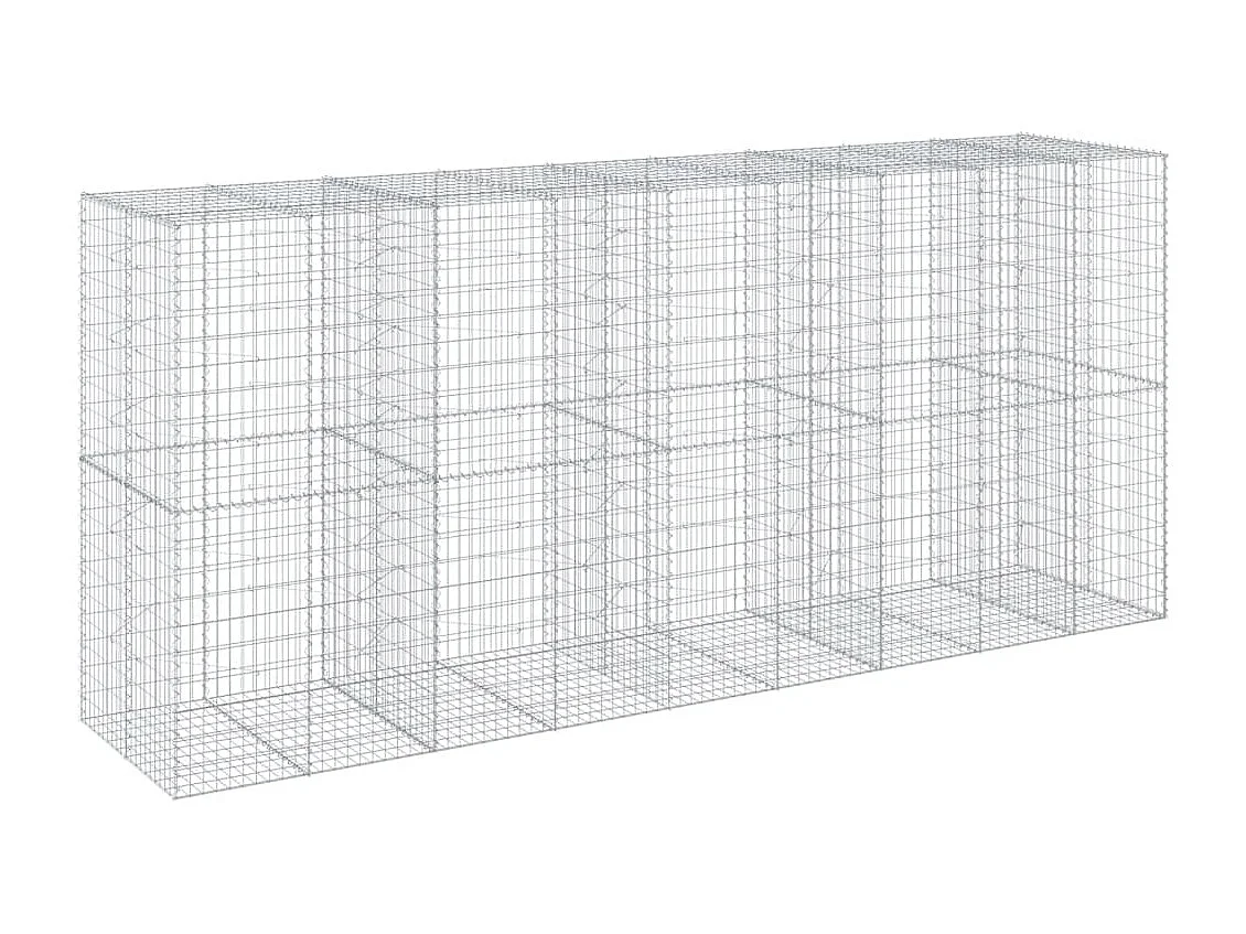 Cesto Gabbione con Copertura 450x100x200 cm in Ferro Zincato