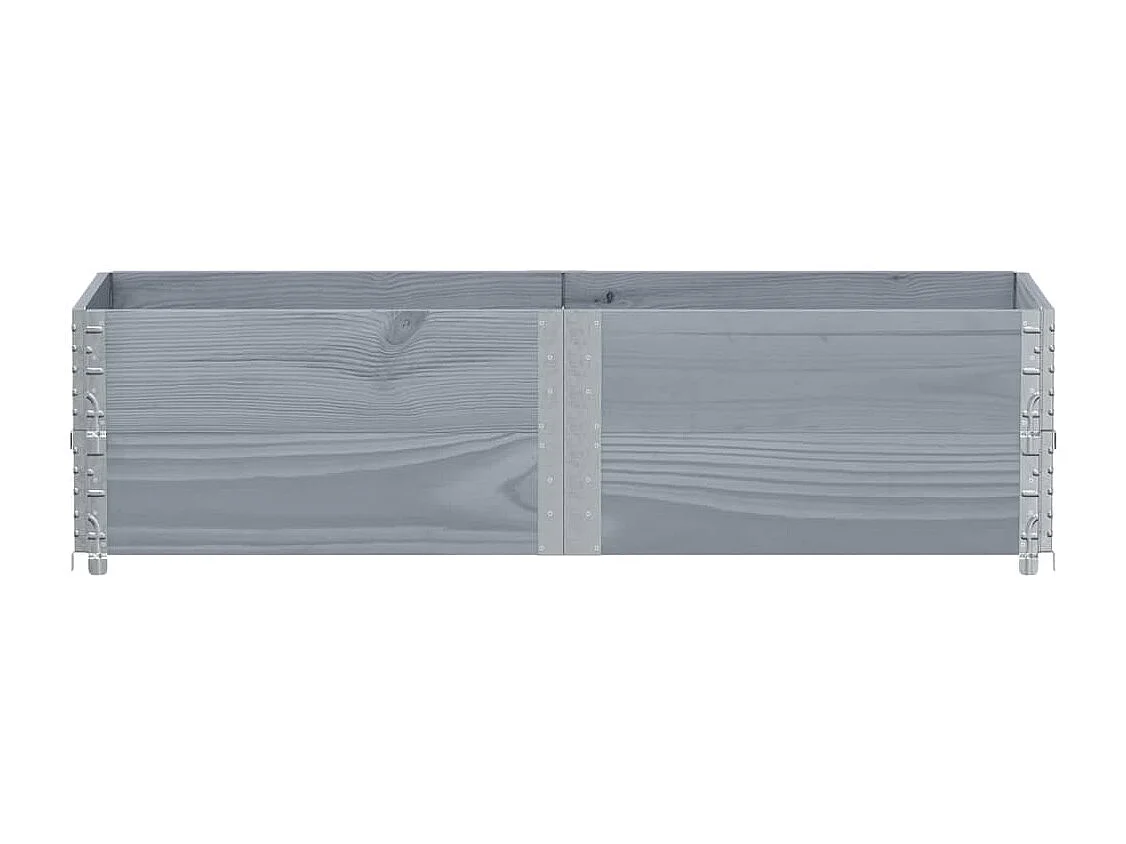 Jardinière gris 150x50 cm bois massif de pin