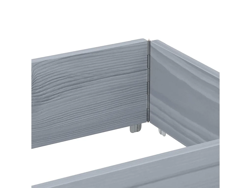 Jardinière gris 150x50 cm bois massif de pin