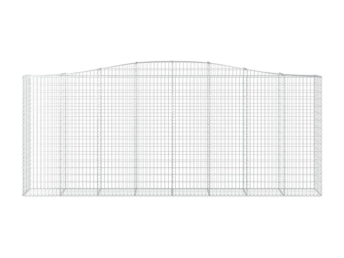 Paniers à gabions arqués 25 pcs 400x50x160/180 cm fer galvanisé