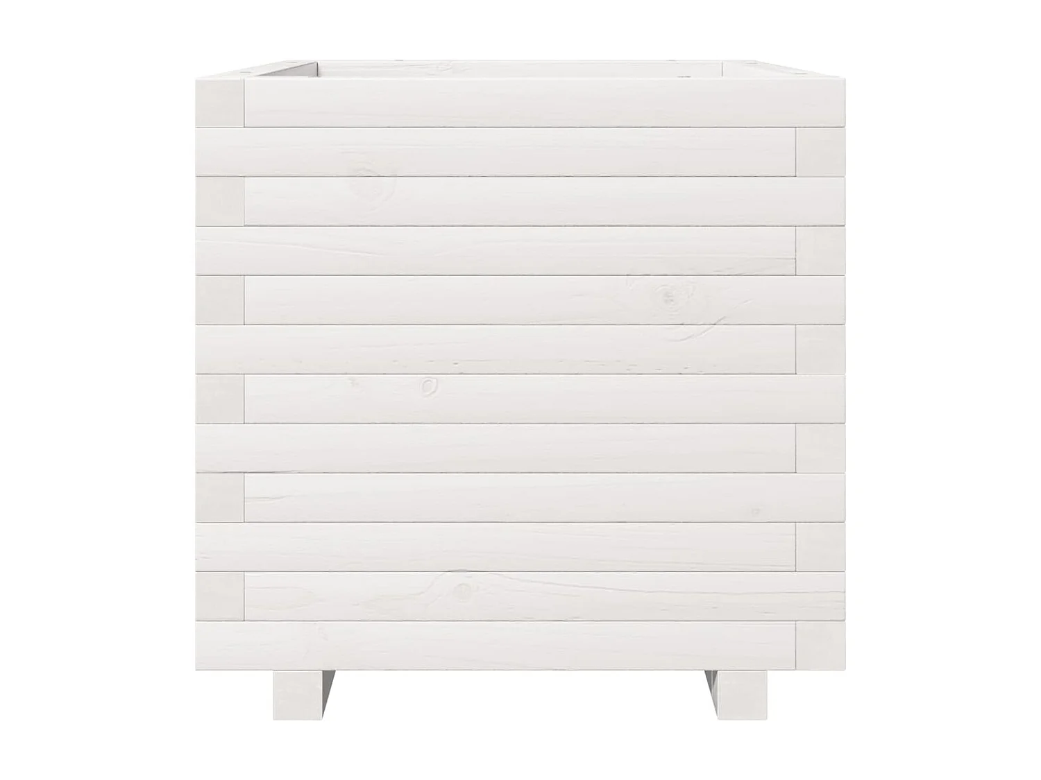 Vaso/floreira de jardim 50x50x49,5 cm pinho maciço branco