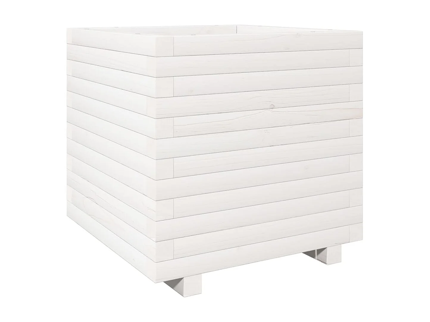 Vaso/floreira de jardim 50x50x49,5 cm pinho maciço branco