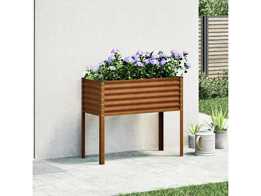 Plantenbak 100x41x90 cm weervast staal