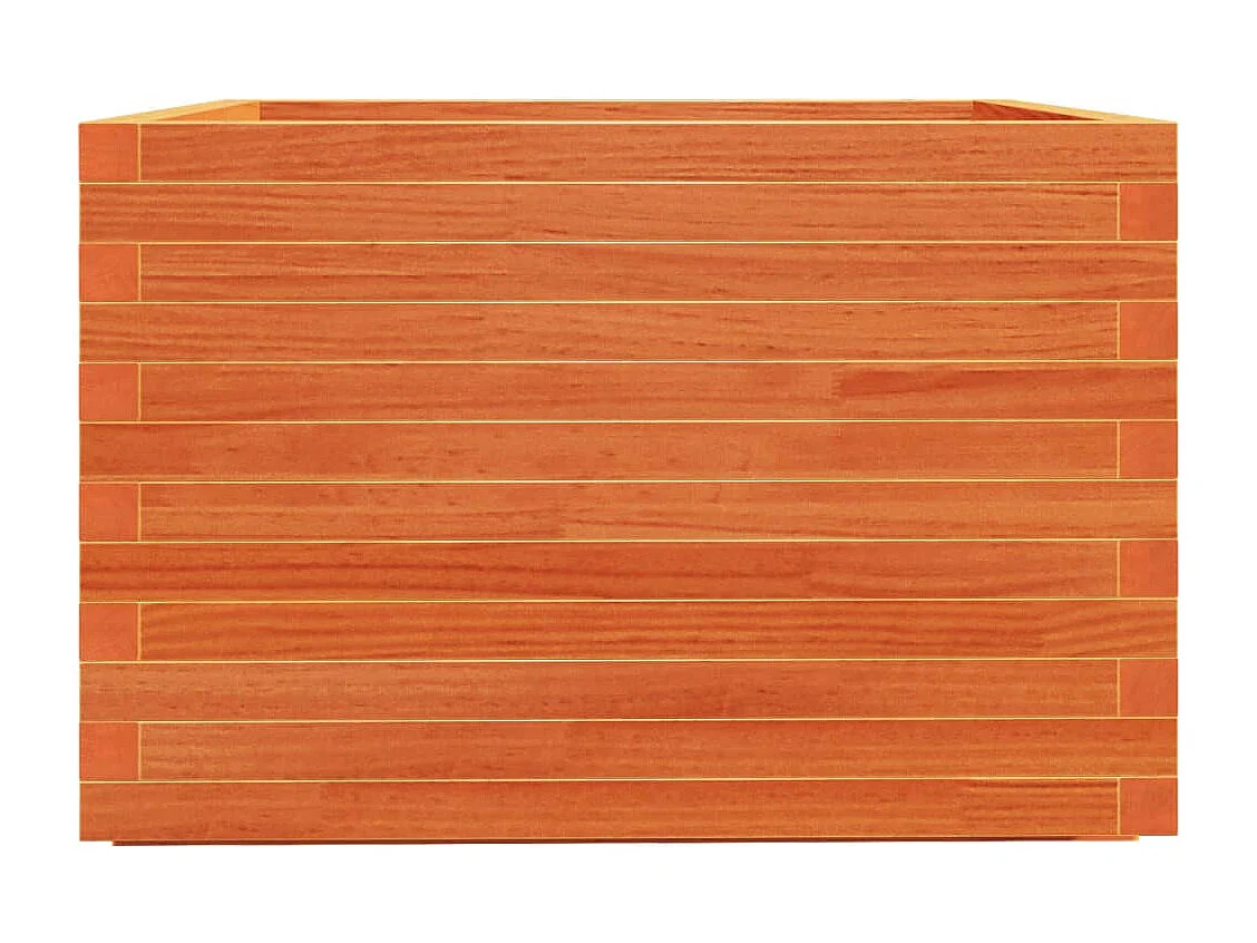 Jardinière cire marron 70x70x49,5 cm bois de pin massif