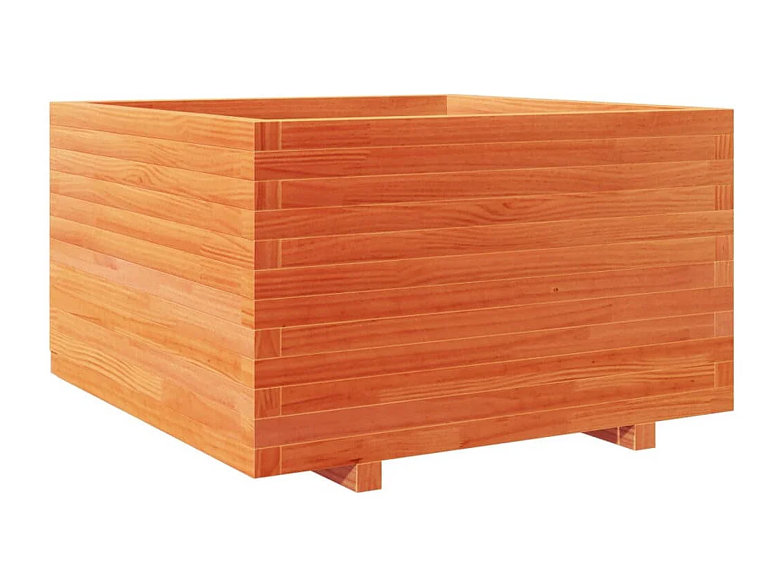 Jardinière cire marron 70x70x49,5 cm bois de pin massif