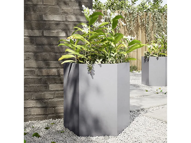 Jardinière hexagone 46x40x45 cm acier galvanisé