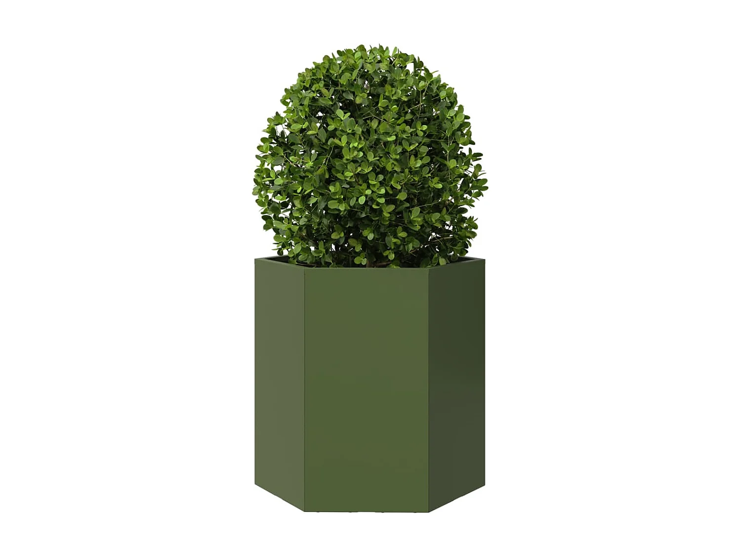 Jardinières 2 pcs vert olive hexagone 46x40x45 cm acier
