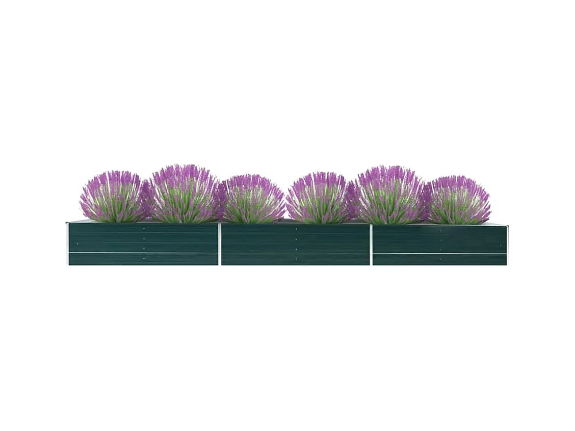 Letto Rialzato da Giardino in Acciaio Zincato 480x80x45cm Verde
