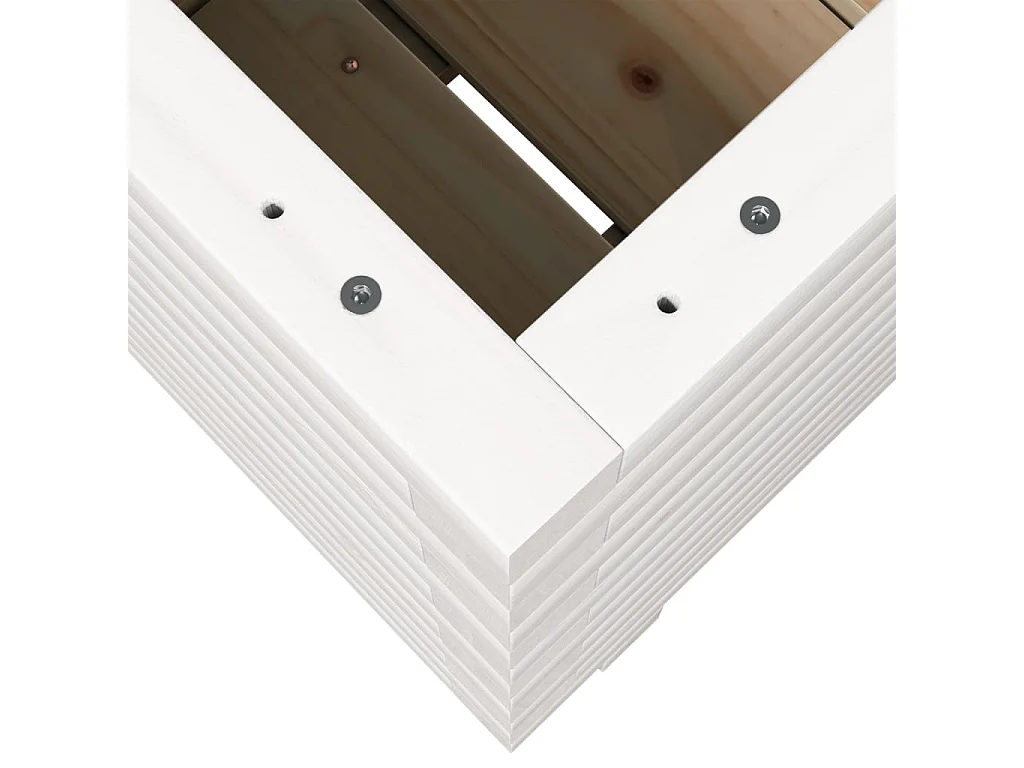 Jardinière blanc 40x40x49,5 cm bois de pin massif