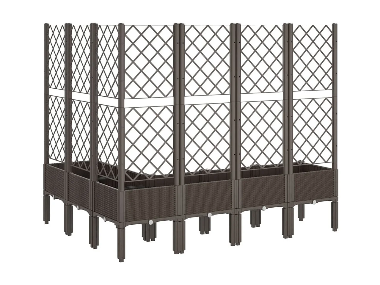 Jardinière avec treillis marron 160x120x142 cm PP