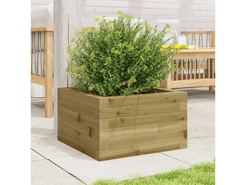 Fioriera da Giardino 40x40x23 cm in Legno di Pino Impregnato