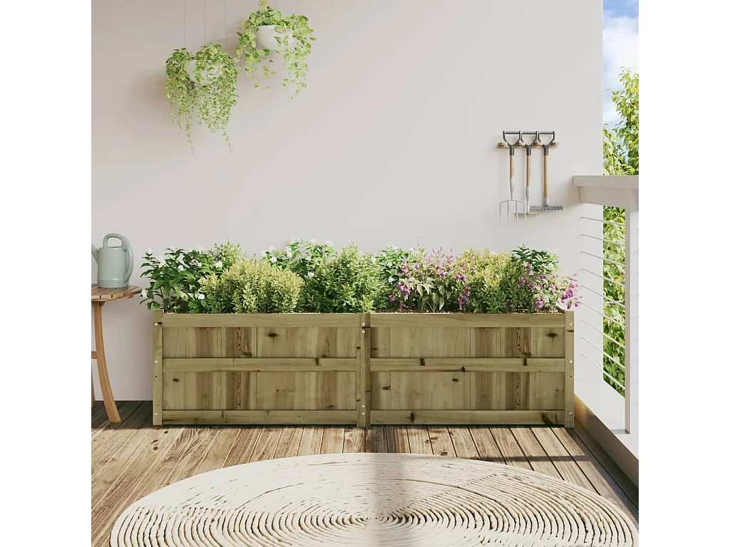 Fioriera da Giardino 180x50x50 cm in Legno di Pino Impregnato