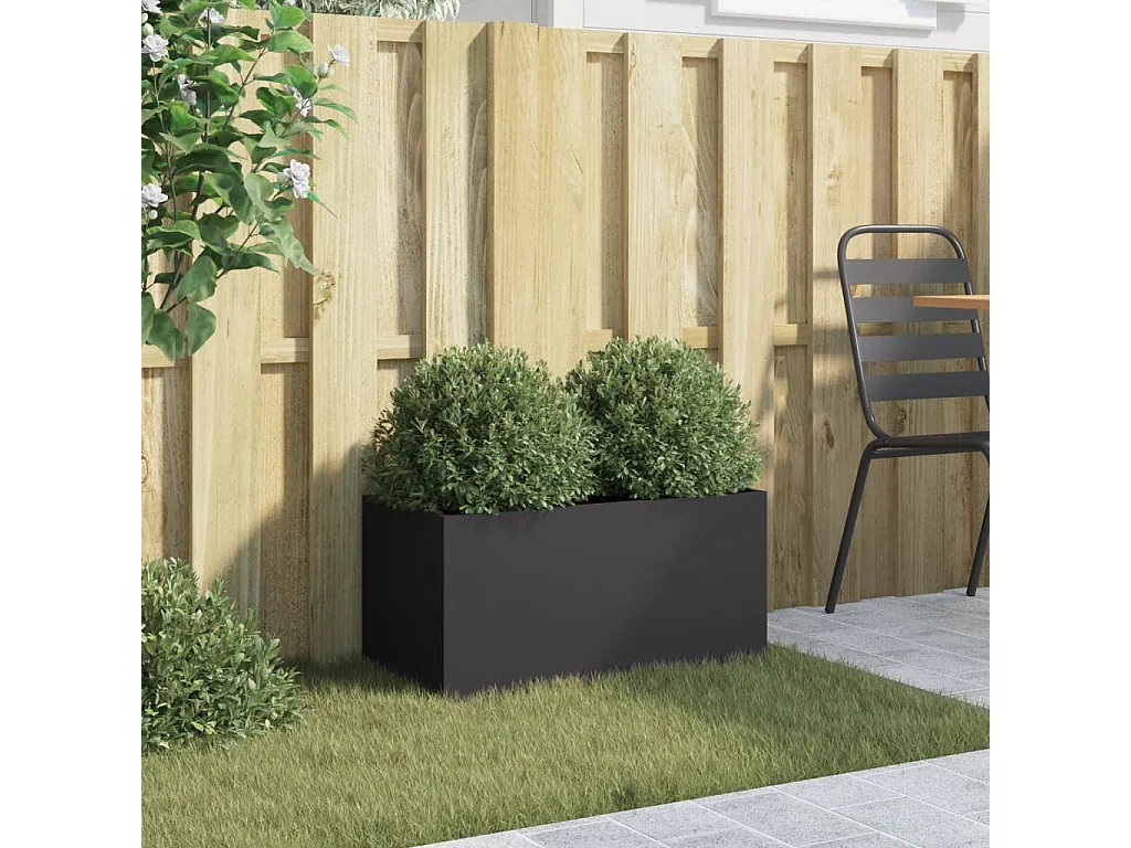 Jardinière noir 62x30x29 cm acier
